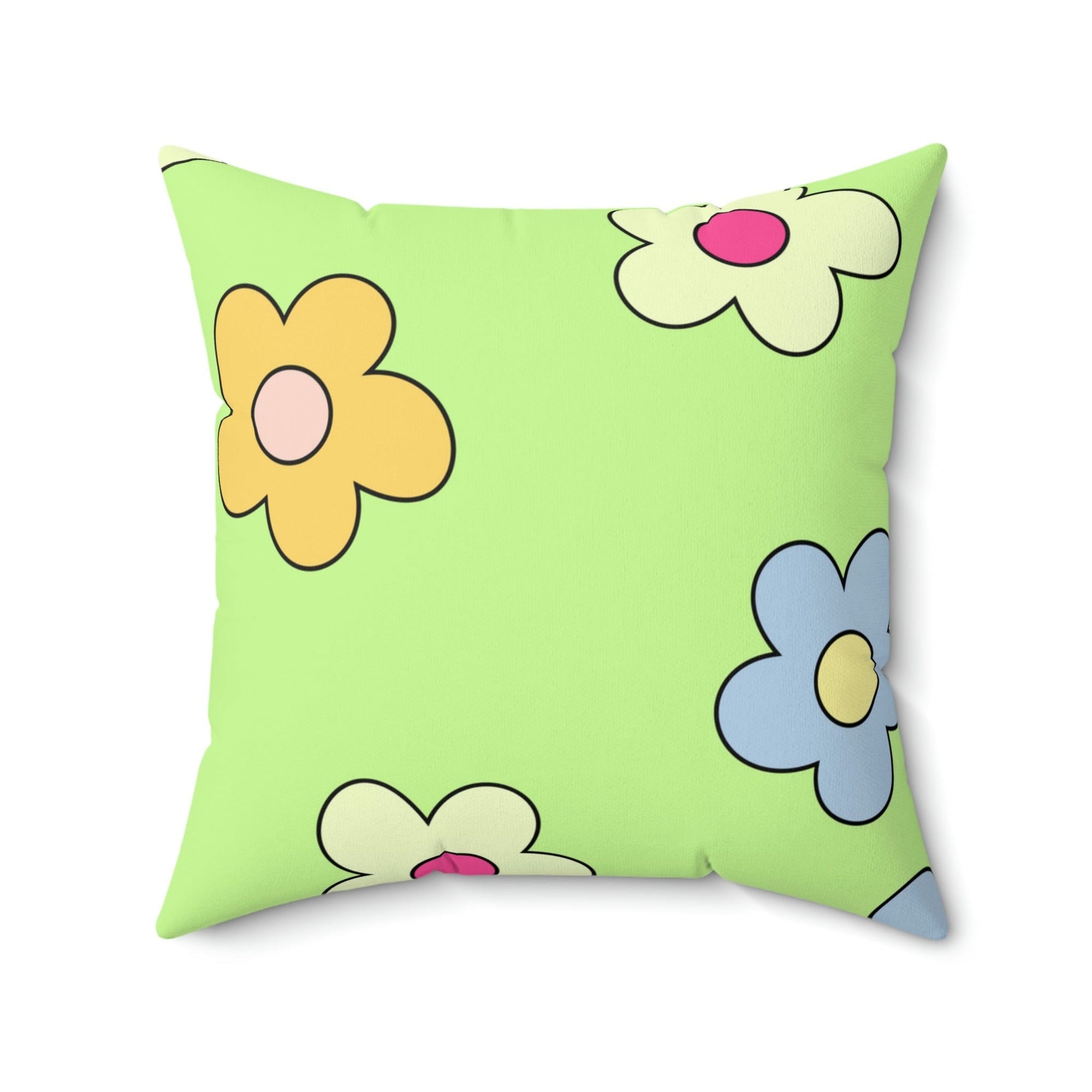Flower Power Square Pillow Home Decor Pink Sweetheart