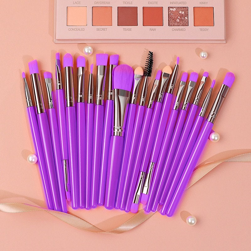 Fluorescent Neon Cosmetic Makeup Brush Set Makeup Brushes Pink Sweetheart