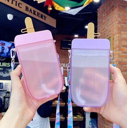 Freezie Popsicle Water Bottle with Straw + Crossbody Strap Tumblers Pink Sweetheart
