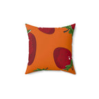 Fresh Picked Strawberries Square Pillow Home Decor Pink Sweetheart