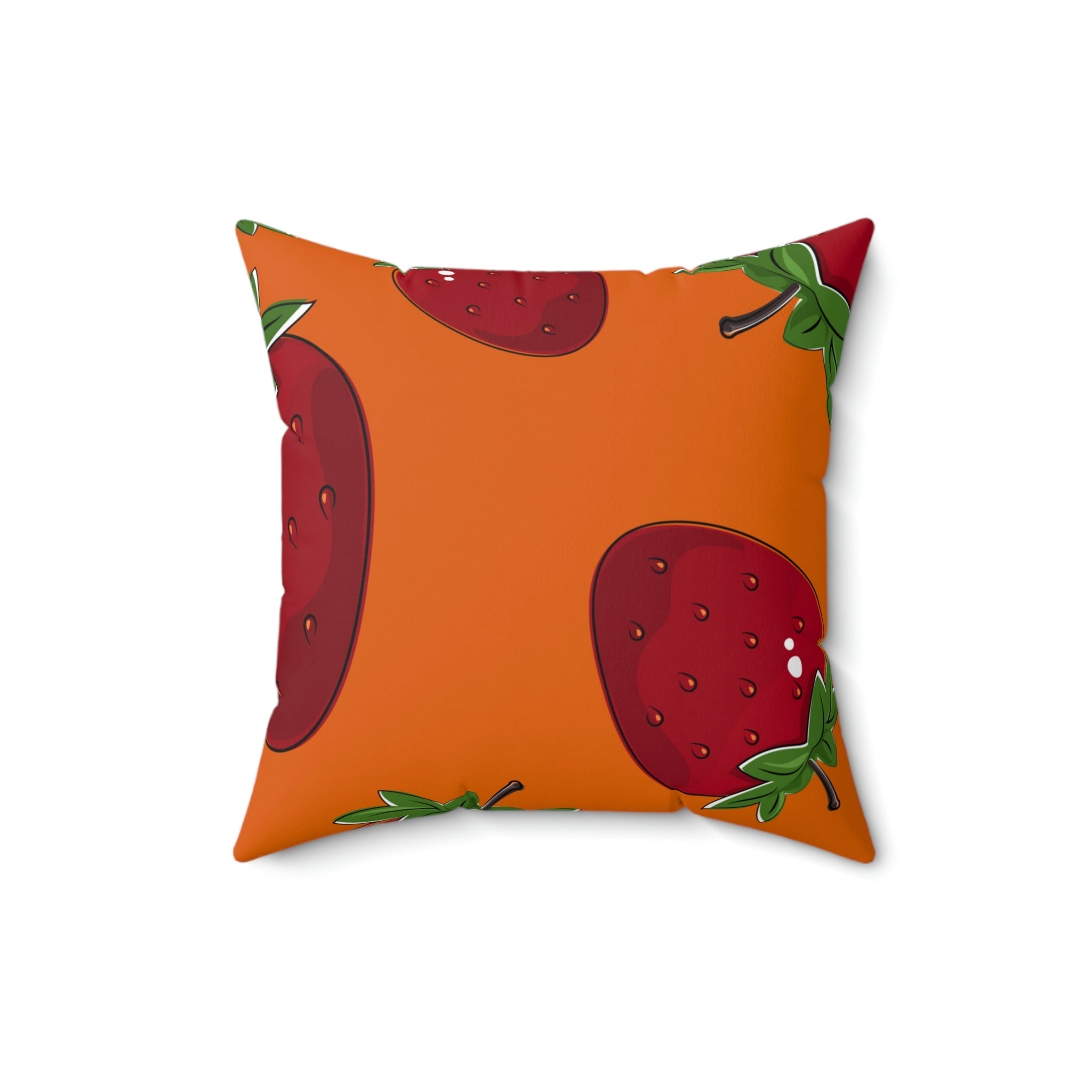 Fresh Picked Strawberries Square Pillow Home Decor Pink Sweetheart