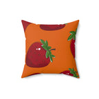 Fresh Picked Strawberries Square Pillow Home Decor Pink Sweetheart