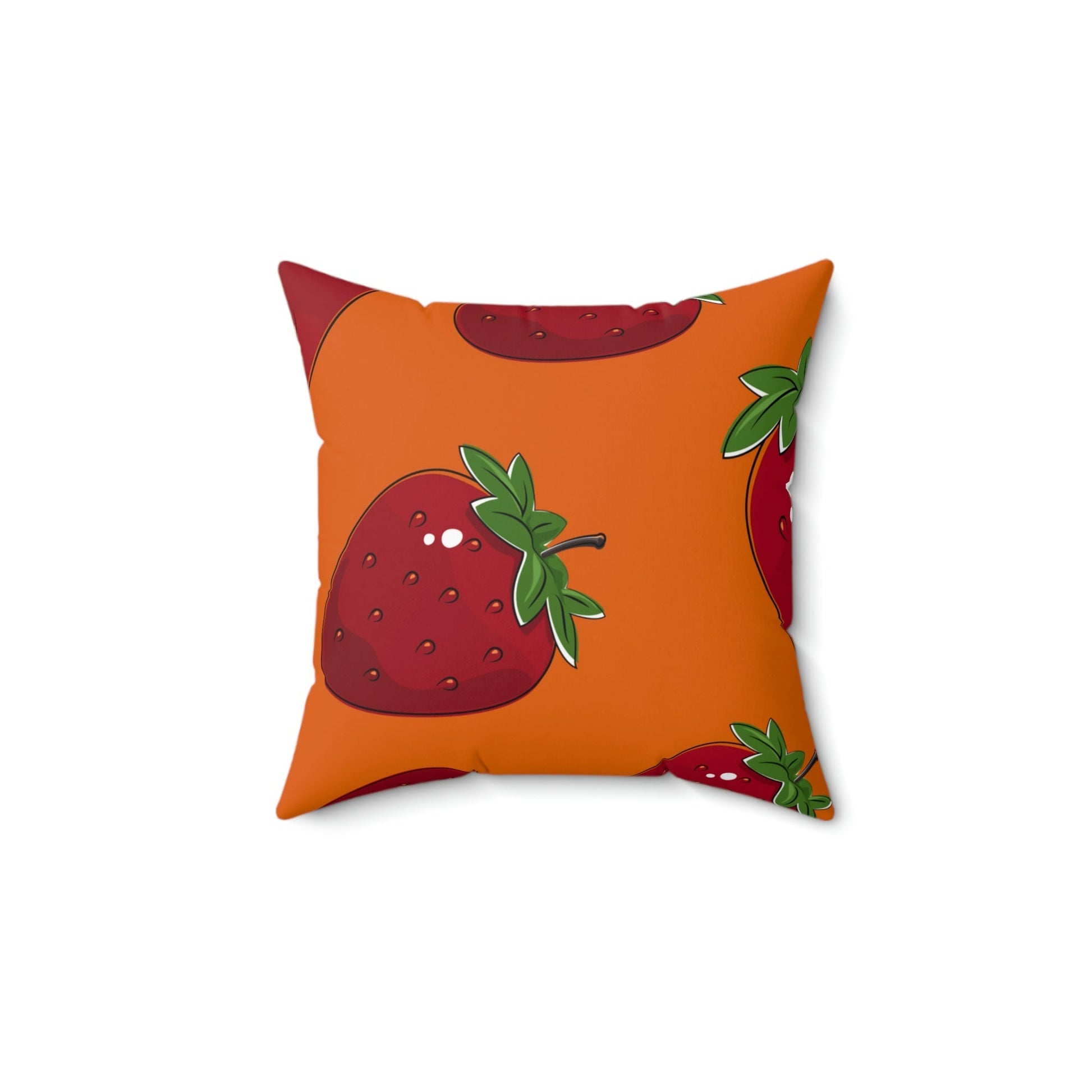 Fresh Picked Strawberries Square Pillow Home Decor Pink Sweetheart