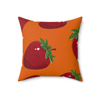 Fresh Picked Strawberries Square Pillow Home Decor Pink Sweetheart