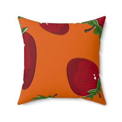 Fresh Picked Strawberries Square Pillow Home Decor Pink Sweetheart