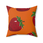 Fresh Picked Strawberries Square Pillow Home Decor Pink Sweetheart