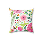 Fresh from the Flower Garden Square Pillow Home Decor Pink Sweetheart