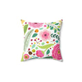 Fresh from the Flower Garden Square Pillow - Pink Sweetheart