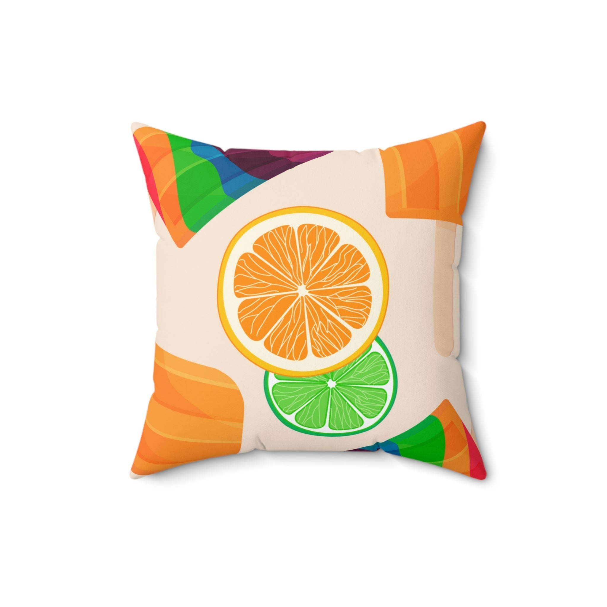 Frozen Rainbow Popsicle Treats Square Pillow Home Decor Pink Sweetheart