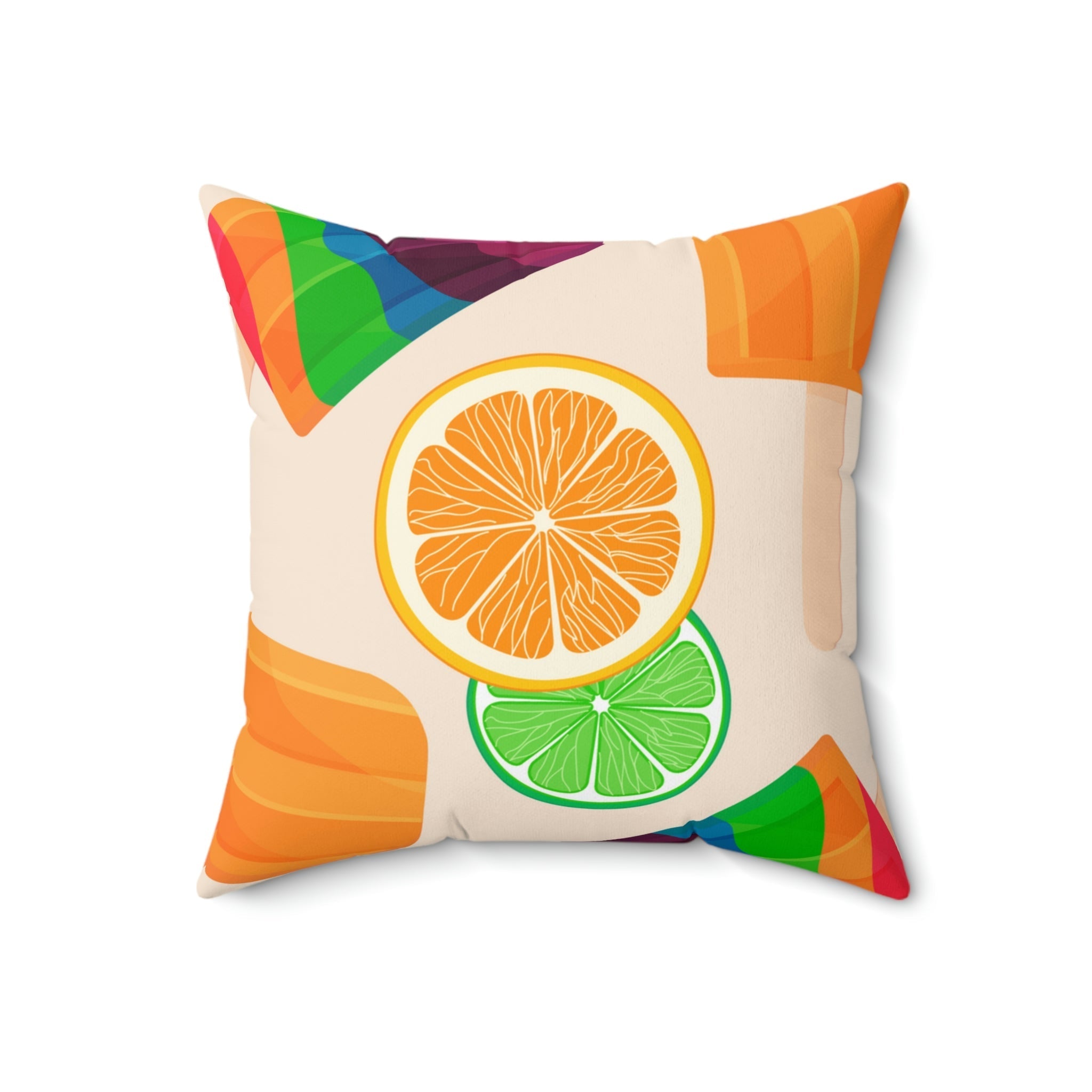 Frozen Rainbow Popsicle Treats Square Pillow Home Decor Pink Sweetheart