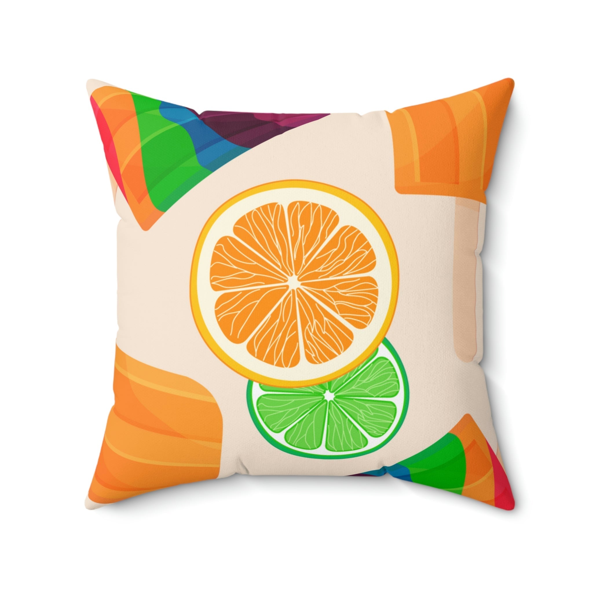 Frozen Rainbow Popsicle Treats Square Pillow Home Decor Pink Sweetheart