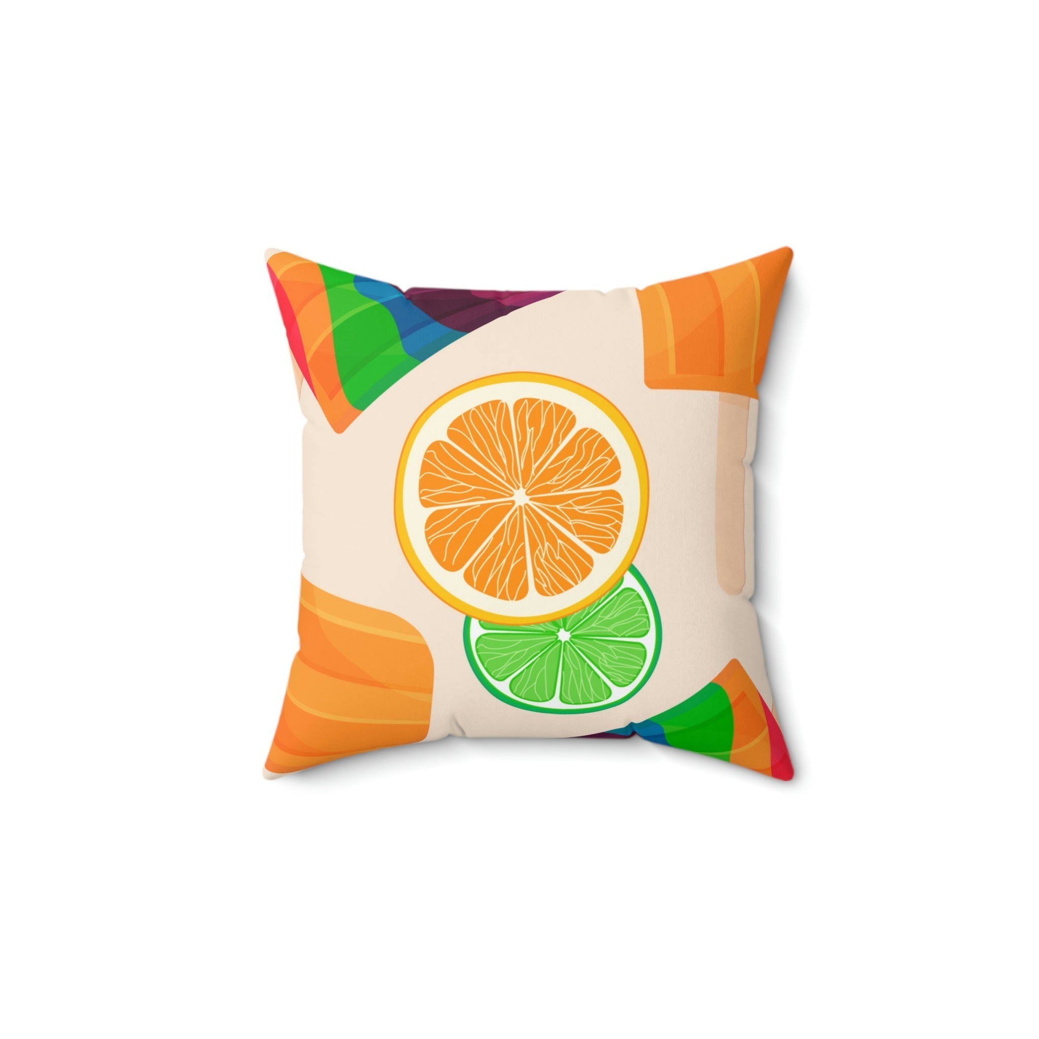 Frozen Rainbow Popsicle Treats Square Pillow Home Decor Pink Sweetheart
