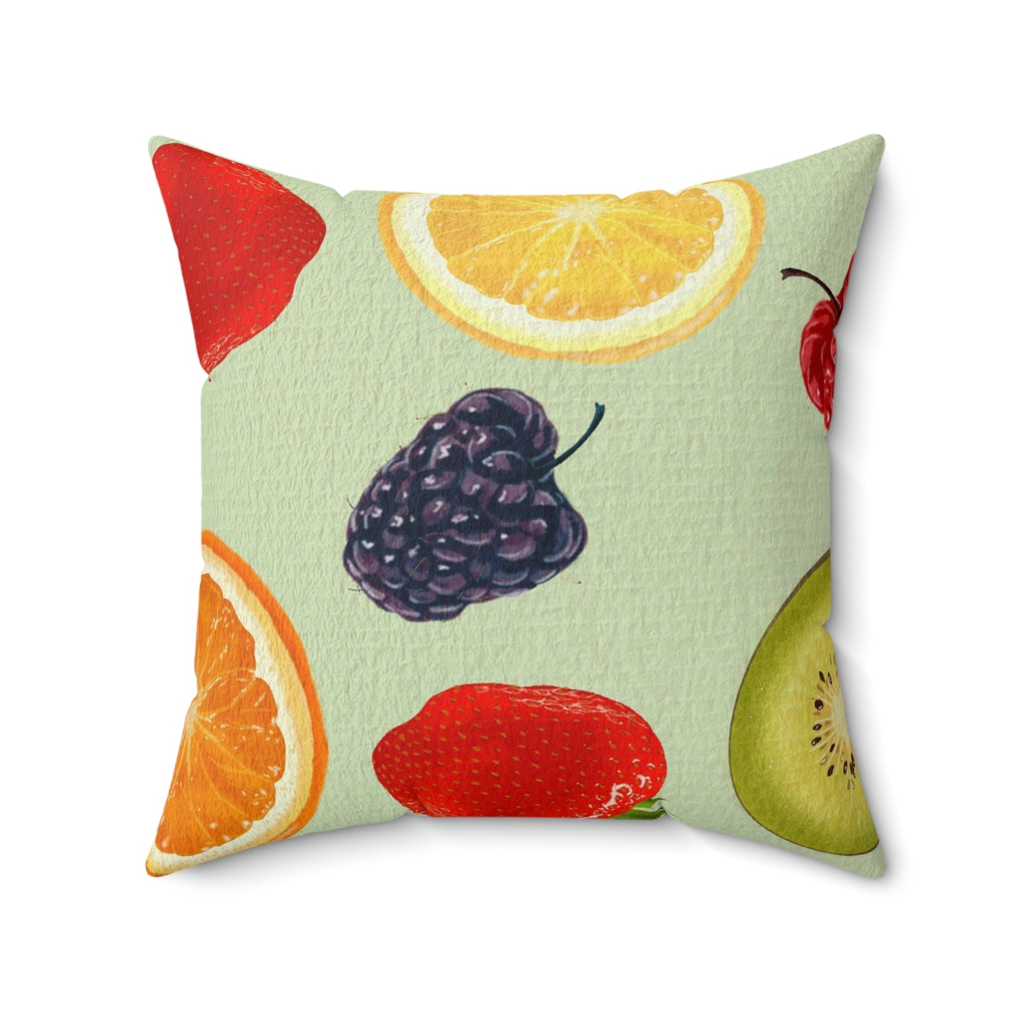 Fruit Salad Square Pillow Home Decor Pink Sweetheart
