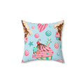 Gingerbread and Cupcakes Square Pillow - Pink Sweetheart