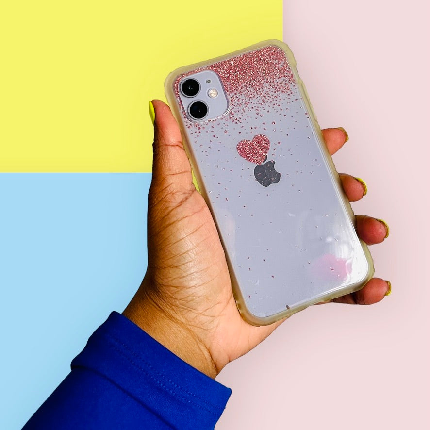 Glam Pink Heart iPhone 11 Phone Case PREOWNED  Pink Sweetheart