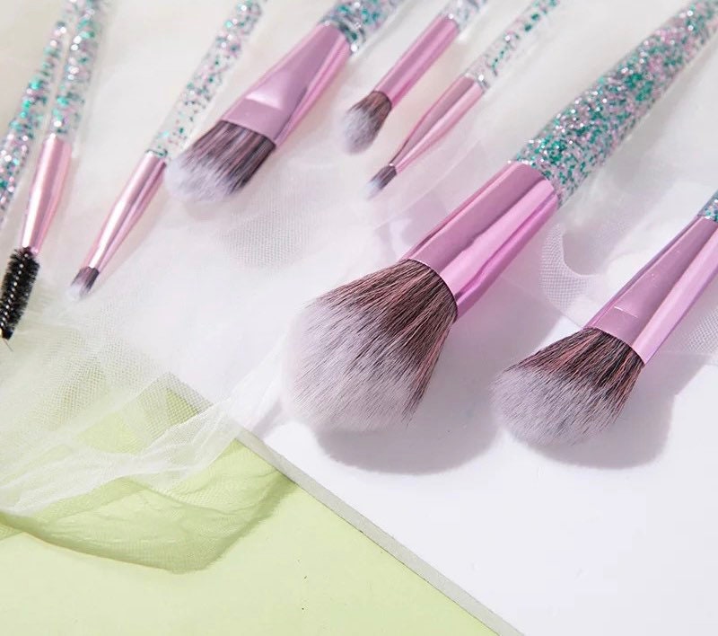 Glittery Glam Cosmetic Makeup Brush Set Makeup Brushes Pink Sweetheart