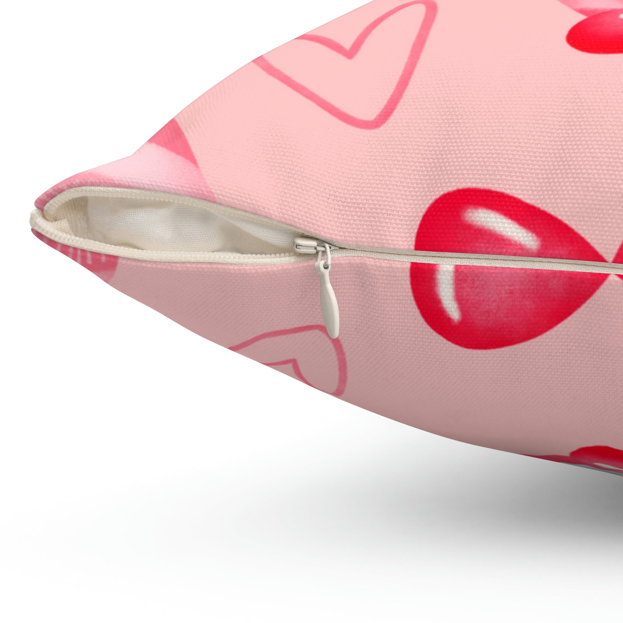 Gnomes in Love Square Pillow Home Decor Pink Sweetheart