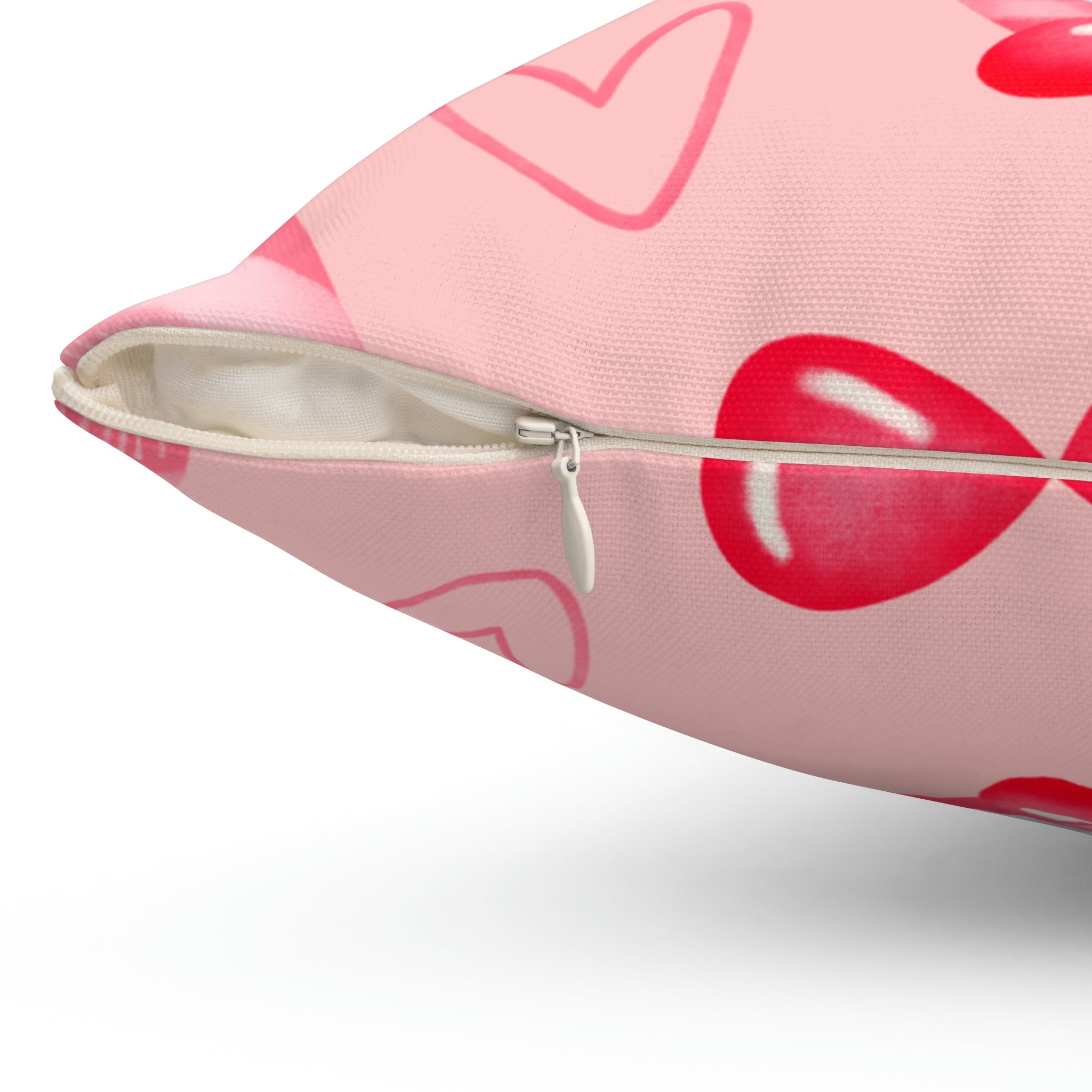 Gnomes in Love Square Pillow Home Decor Pink Sweetheart