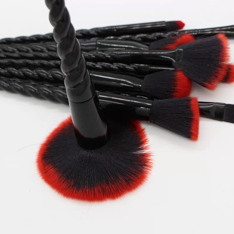 Gothic Black Unicorn Ombré Makeup Brush Set Makeup Brushes Pink Sweetheart