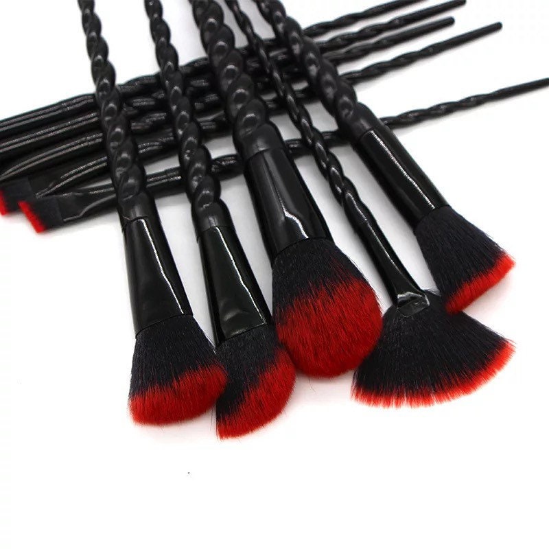 Gothic Black Unicorn Ombré Makeup Brush Set Makeup Brushes Pink Sweetheart