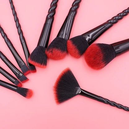 Gothic Black Unicorn Ombré Makeup Brush Set Makeup Brushes Pink Sweetheart