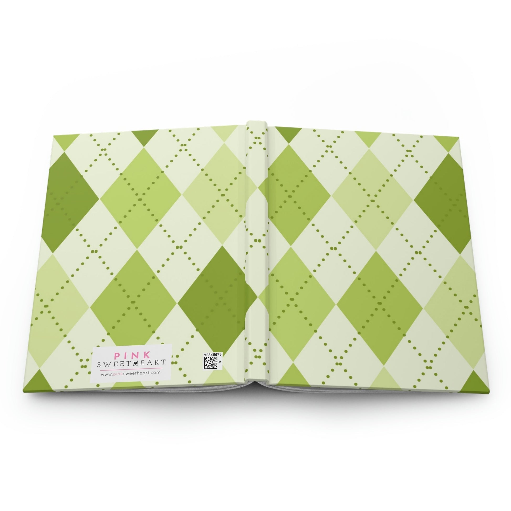 Green Argyle Hardcover Matte Journal Paper products Pink Sweetheart