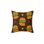 Hamburger Cheese Burger Square Pillow Home Decor Pink Sweetheart