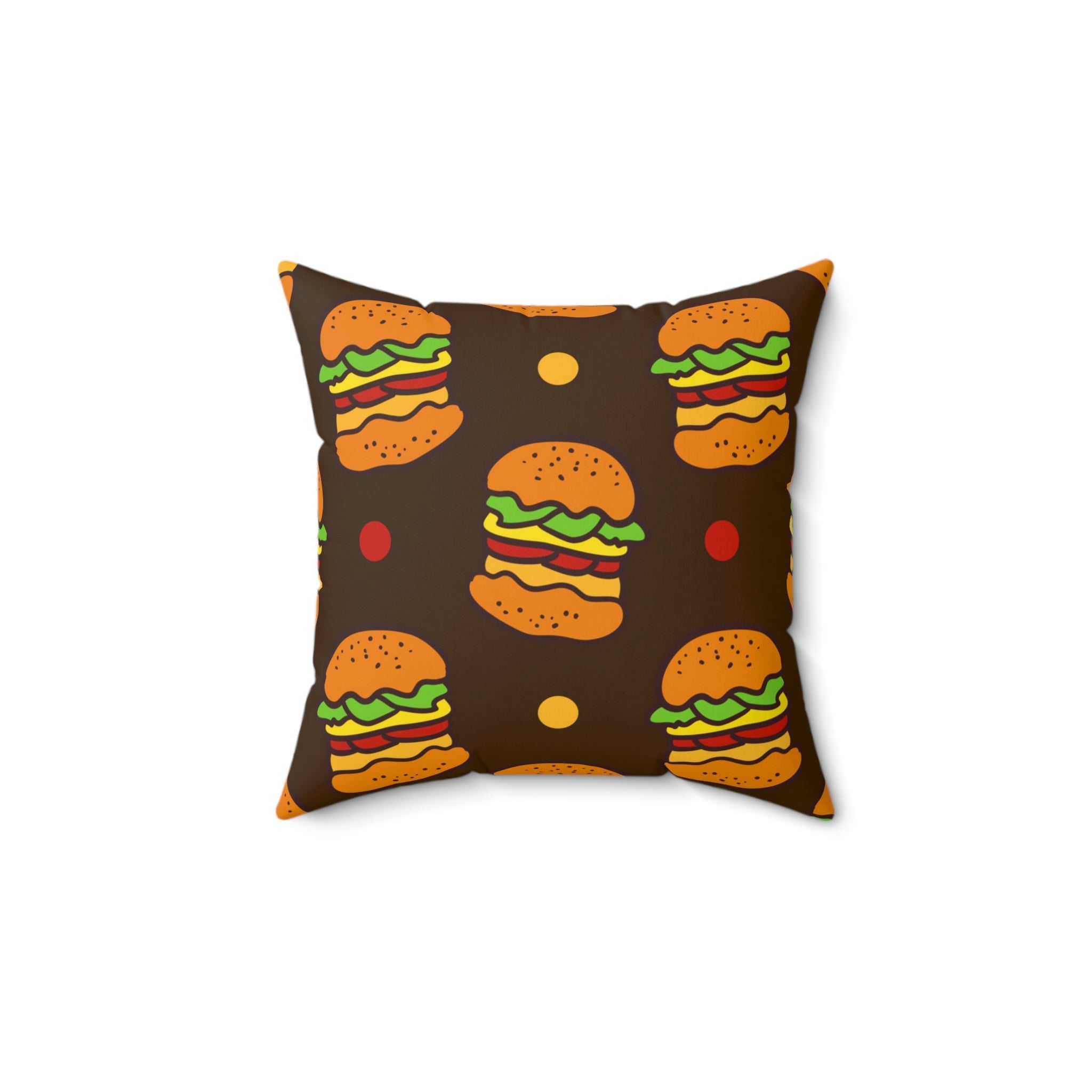 Hamburger Cheese Burger Square Pillow Home Decor Pink Sweetheart