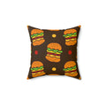 Hamburger Cheese Burger Square Pillow - Pink Sweetheart