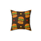 Hamburger Cheese Burger Square Pillow Home Decor Pink Sweetheart