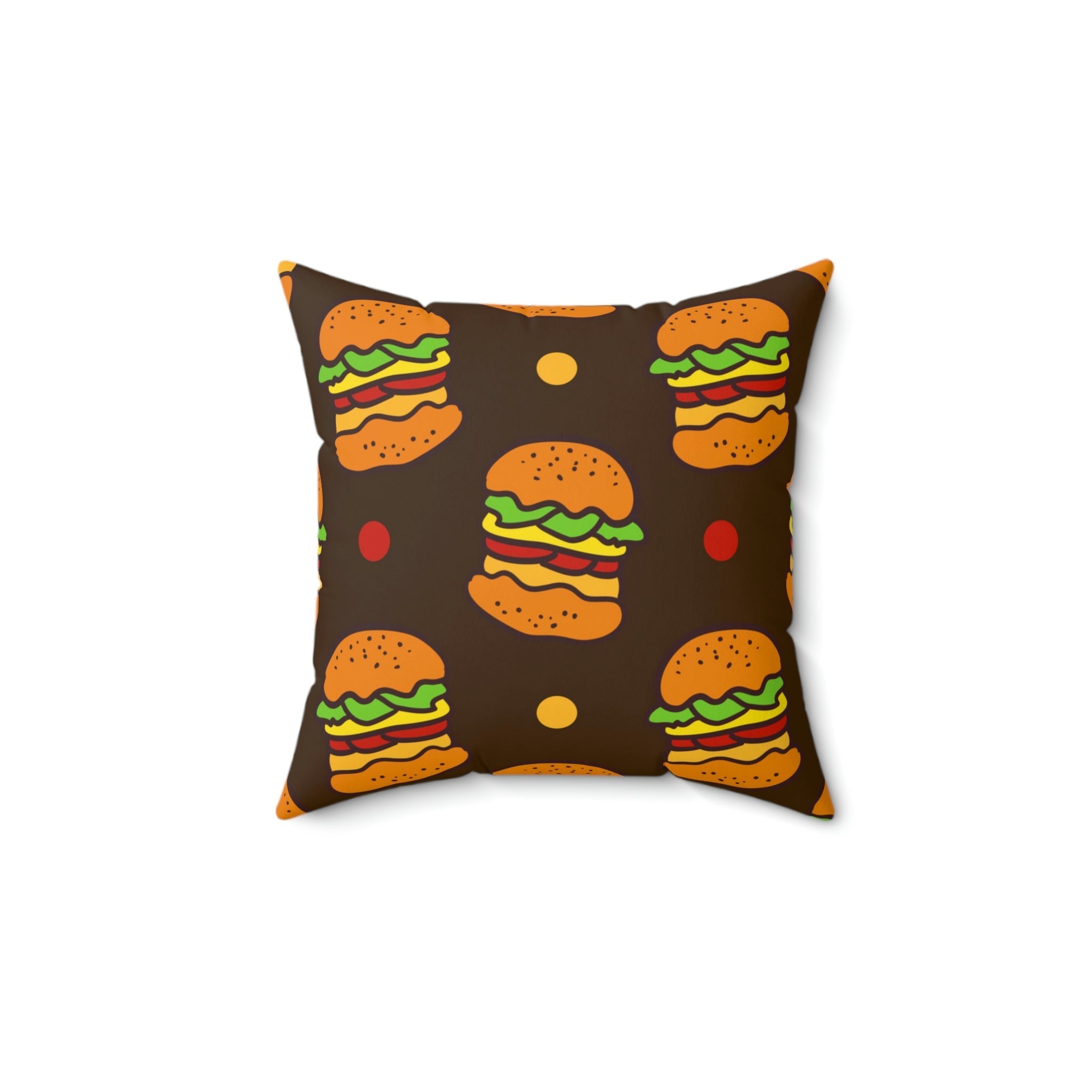 Hamburger Cheese Burger Square Pillow Home Decor Pink Sweetheart