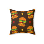 Hamburger Cheese Burger Square Pillow Home Decor Pink Sweetheart