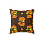 Hamburger Cheese Burger Square Pillow Home Decor Pink Sweetheart