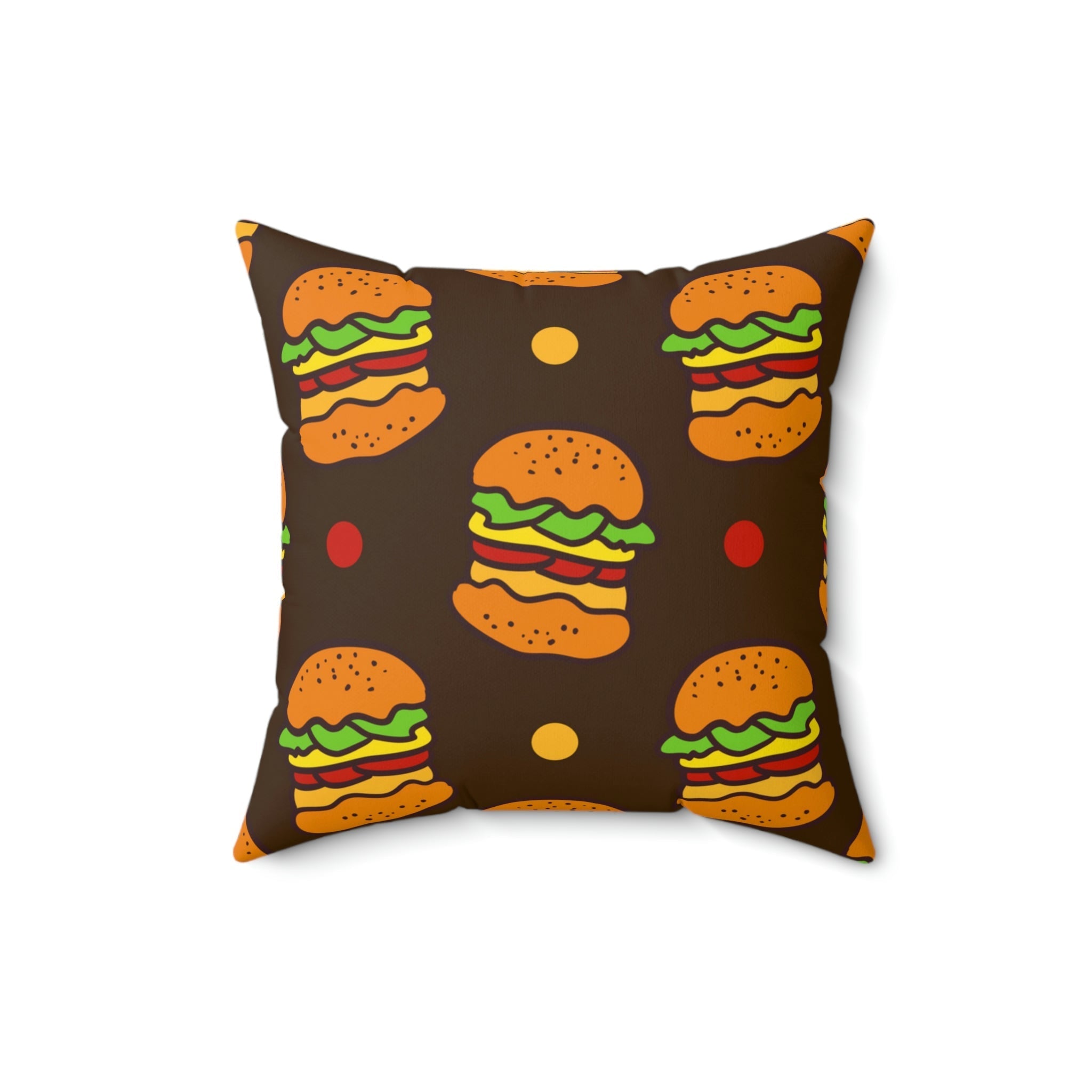 Hamburger Cheese Burger Square Pillow Home Decor Pink Sweetheart