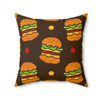Hamburger Cheese Burger Square Pillow Home Decor Pink Sweetheart