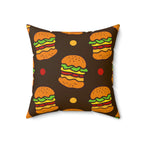Hamburger Cheese Burger Square Pillow Home Decor Pink Sweetheart