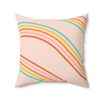 Happy Rainbows Square Pillow Home Decor Pink Sweetheart