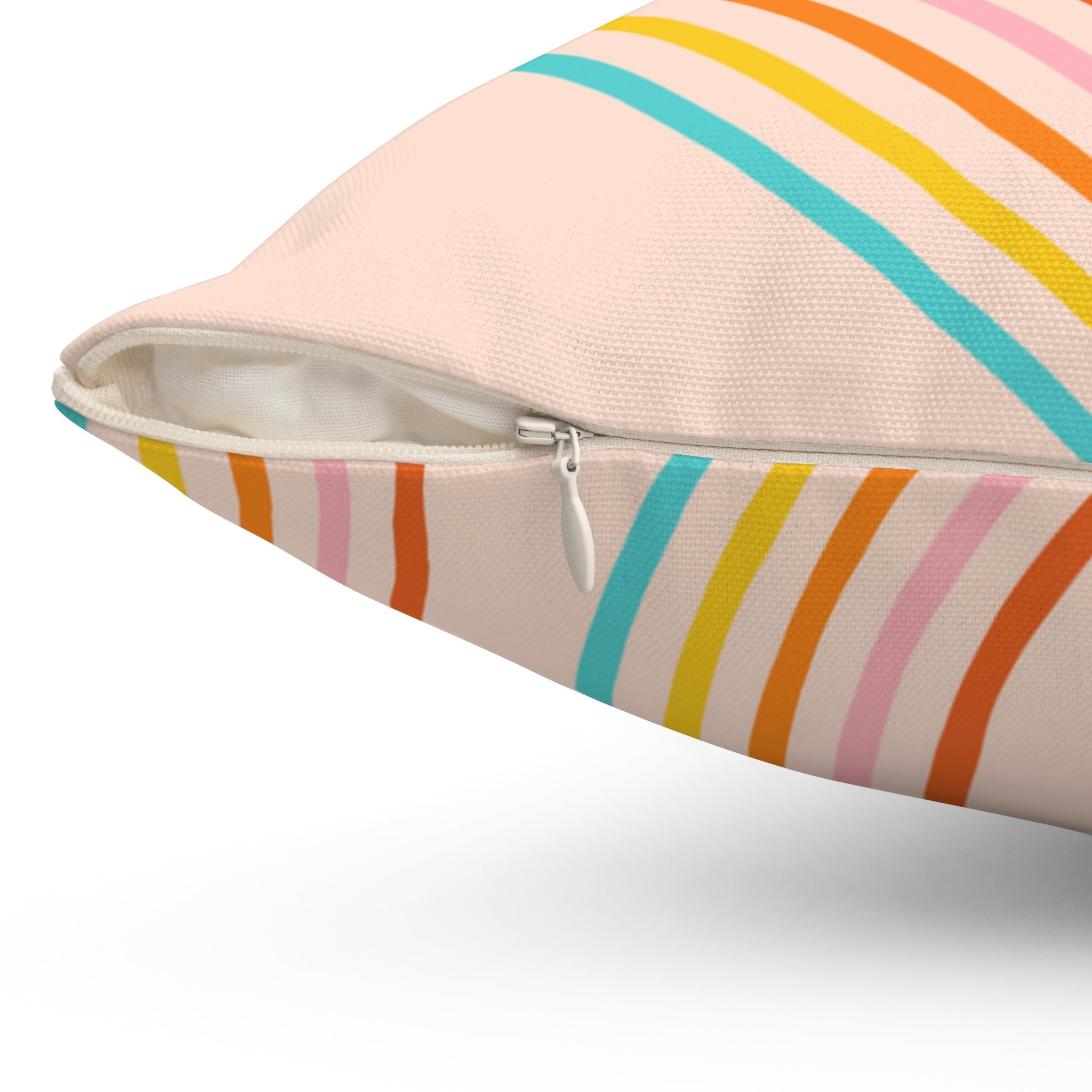 Happy Rainbows Square Pillow Home Decor Pink Sweetheart