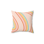 Happy Rainbows Square Pillow Home Decor Pink Sweetheart