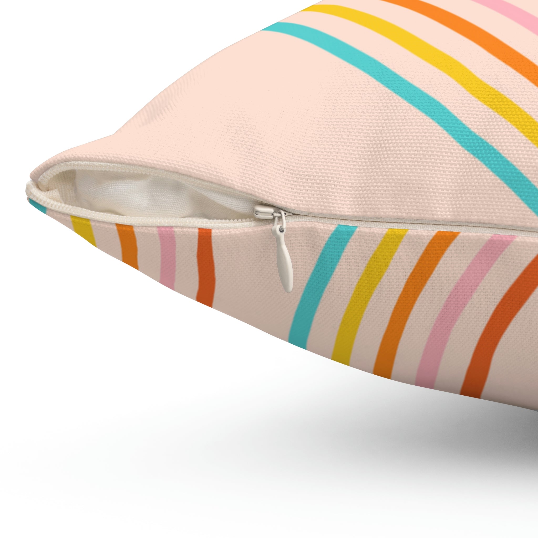 Happy Rainbows Square Pillow Home Decor Pink Sweetheart