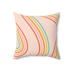 Happy Rainbows Square Pillow Home Decor Pink Sweetheart