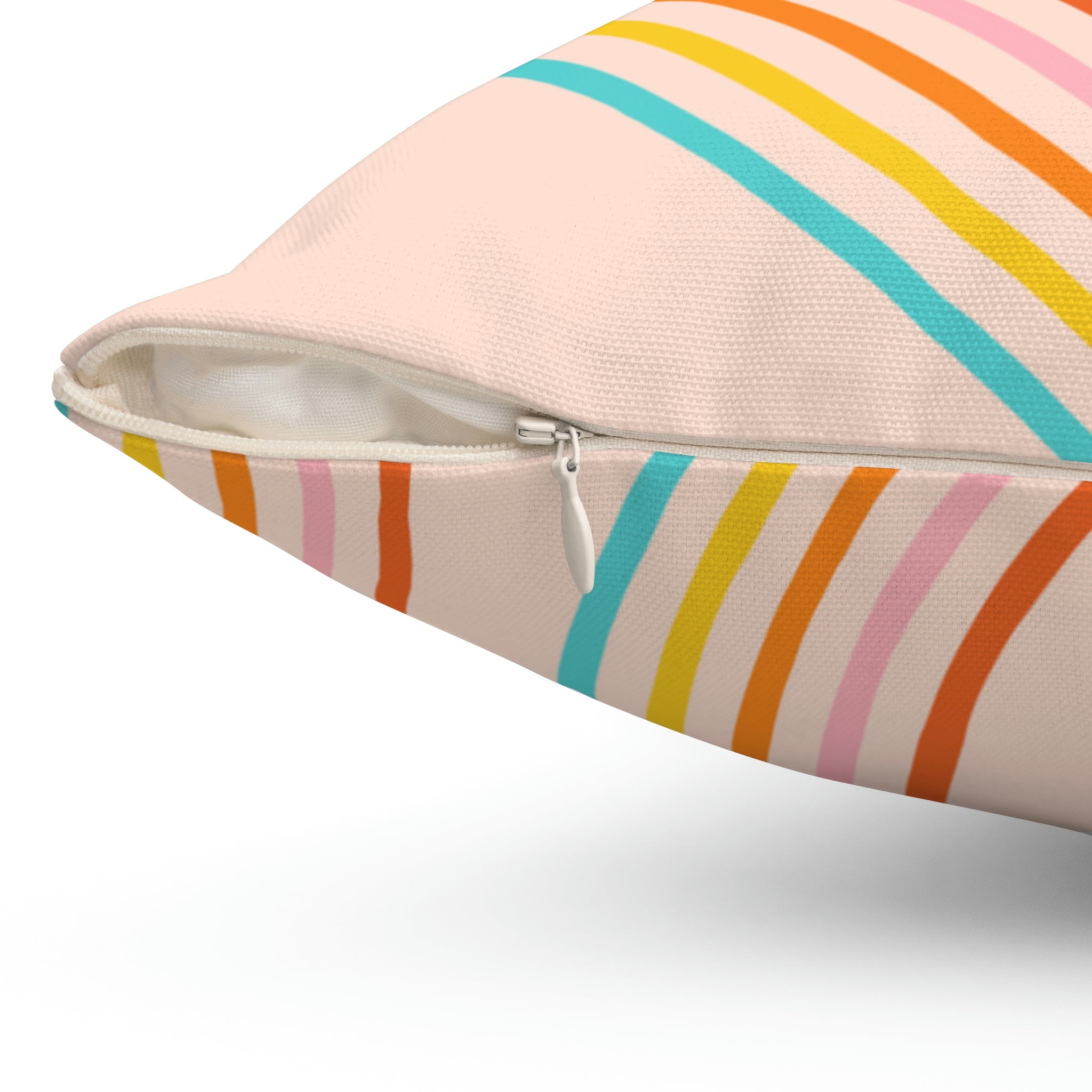 Happy Rainbows Square Pillow Home Decor Pink Sweetheart