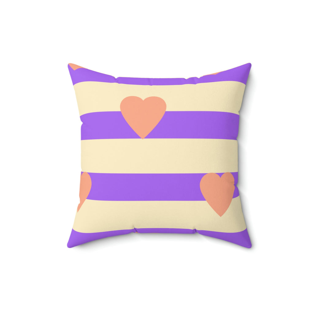 Heart on My Sleeve Square Pillow Home Decor Pink Sweetheart