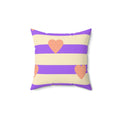 Heart on My Sleeve Square Pillow - Pink Sweetheart