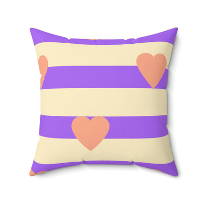 Heart on My Sleeve Square Pillow Home Decor Pink Sweetheart