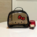 Hello Kawaii Kitty Cosmetic Black Jelly Bag - Pink Sweetheart