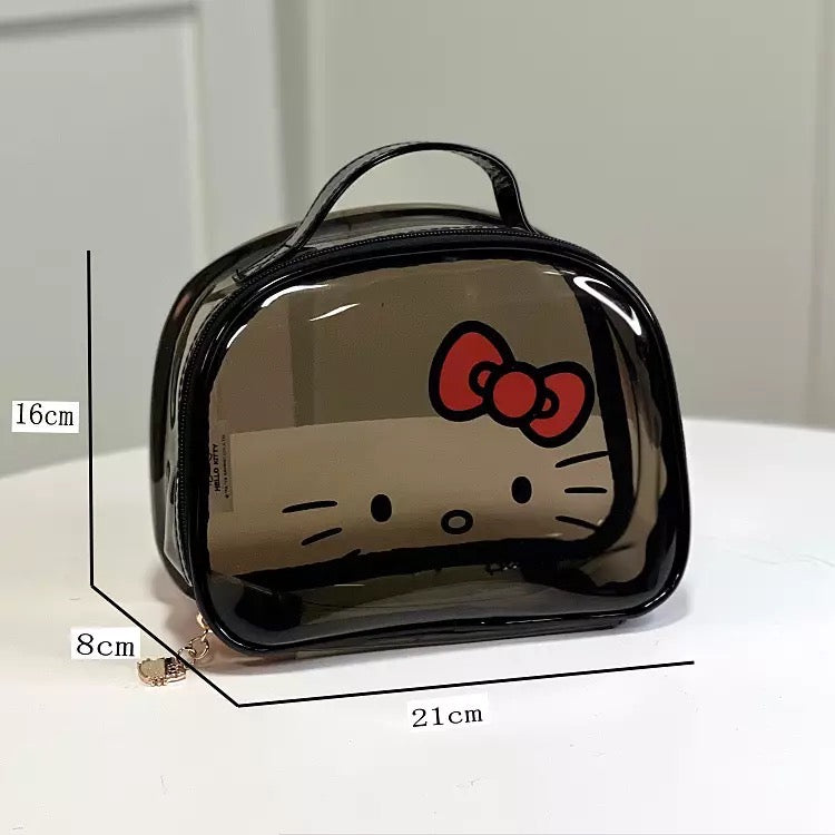 Hello Kitty Cosmetic Black Jelly Bag Cosmetic & Toiletry Bags Pink Sweetheart