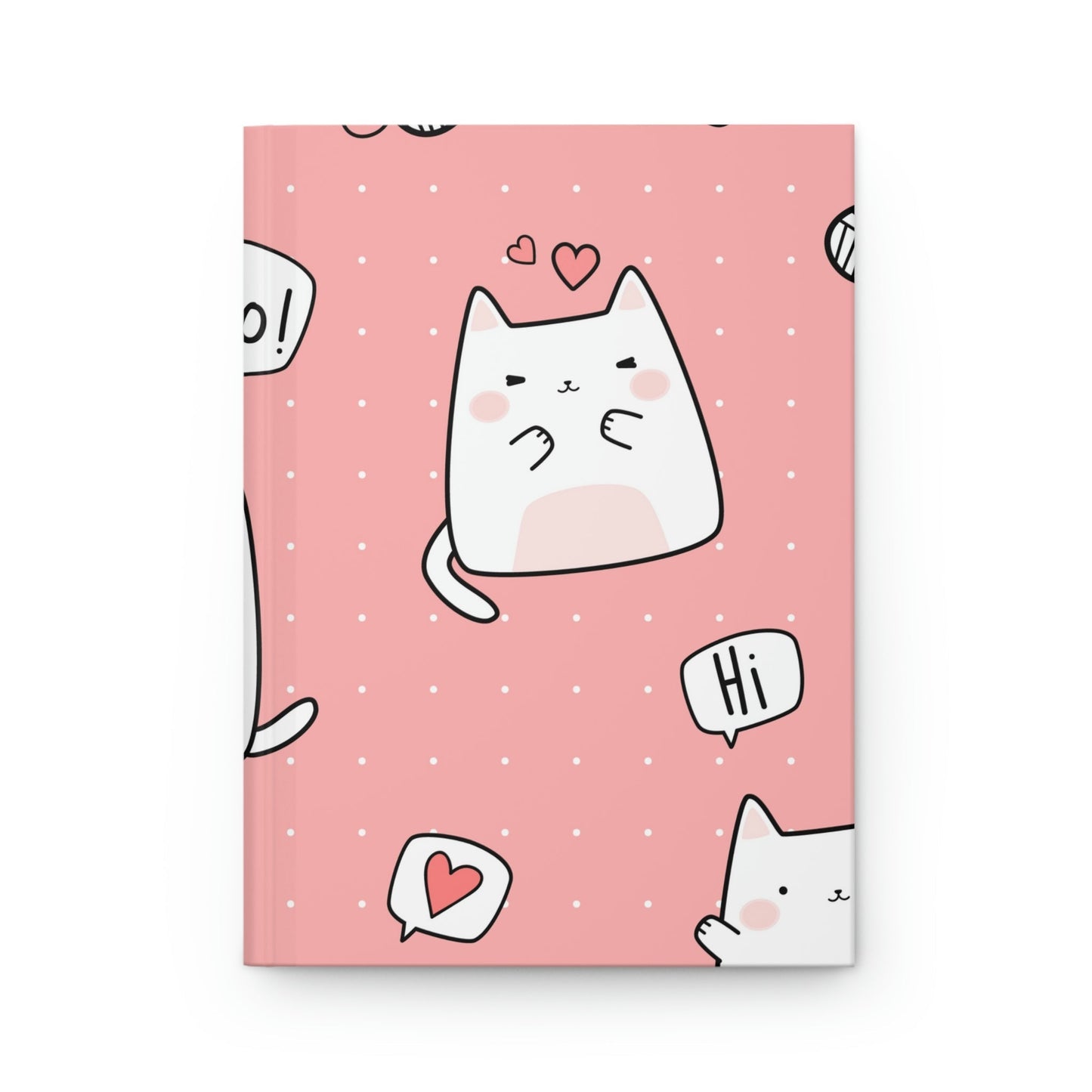 Hello Little Kitty Hardcover Matte Journal Paper products Pink Sweetheart