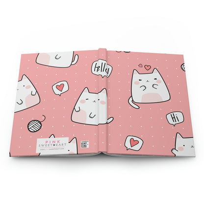 Hello Little Kitty Hardcover Matte Journal Paper products Pink Sweetheart