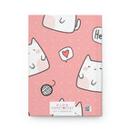 Hello Little Kitty Hardcover Matte Journal Paper products Pink Sweetheart